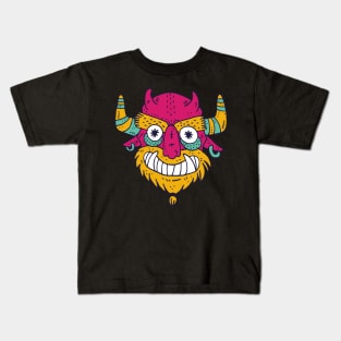 Crazy monster with horns Kids T-Shirt